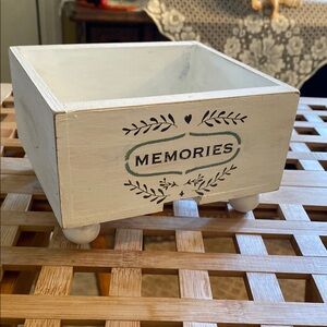 Decorative Wooden Box with 'Memories' Design